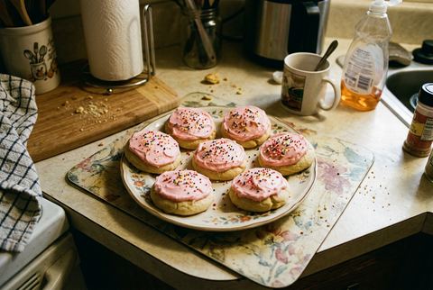 Soft frosted-style sugar cookies on a plate